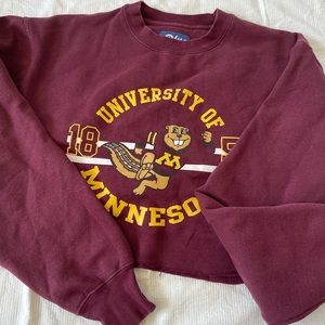University of Minnesota Vintage Crew Neck Cropped Sweatshirt